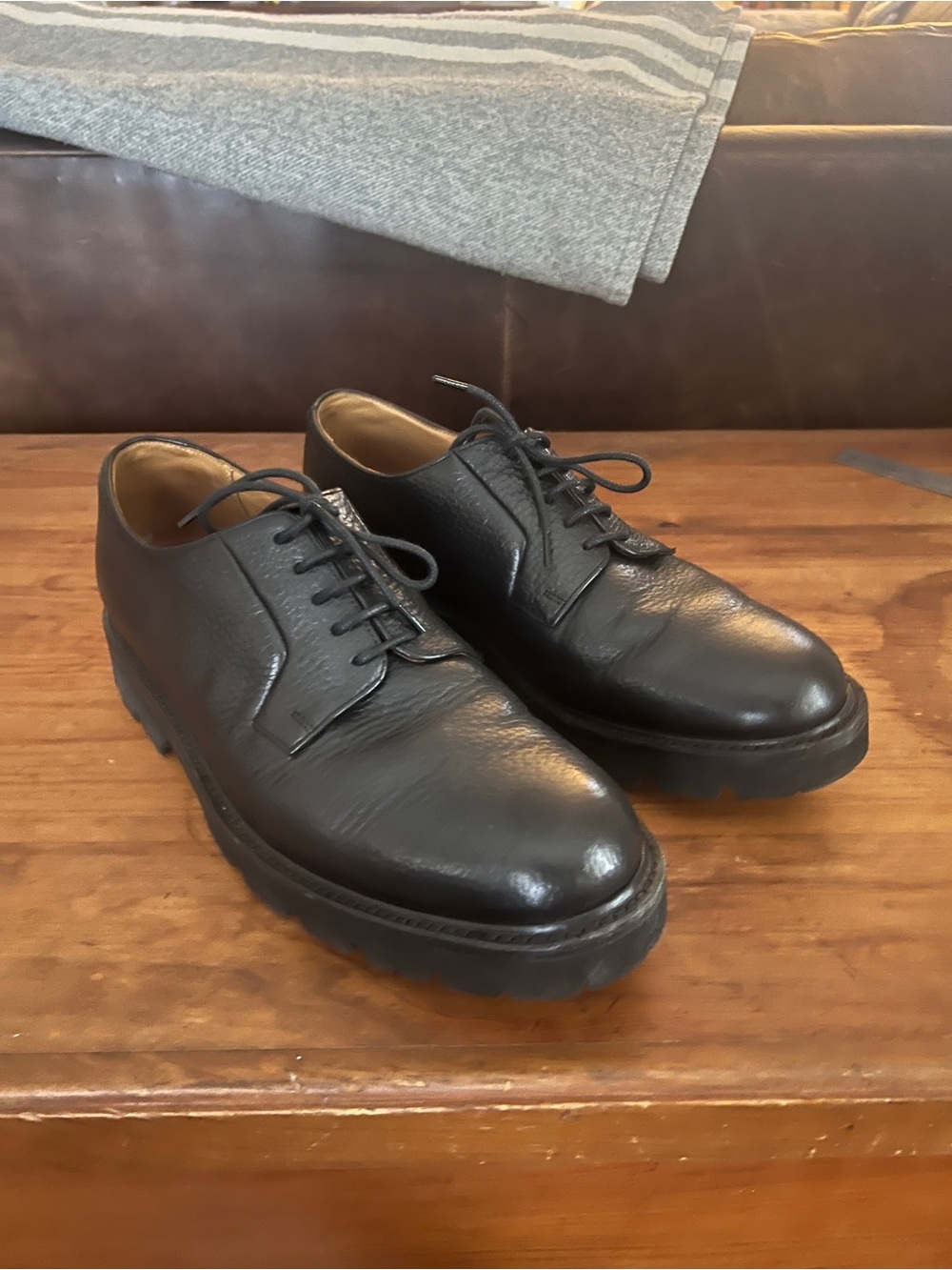 Grenson - Curt Full-Grain Leather Derby Shoes - Black